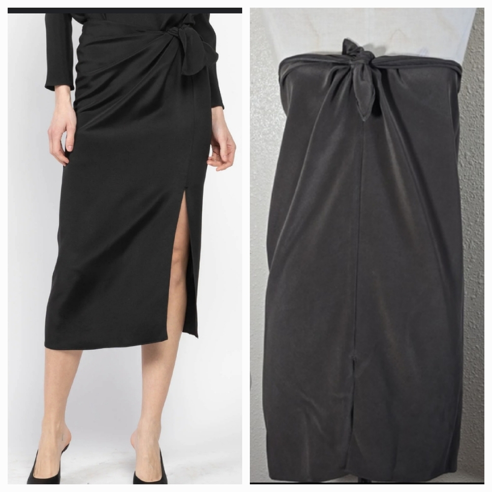 Peter Cohen Elegant Olive Green Midi Skirt